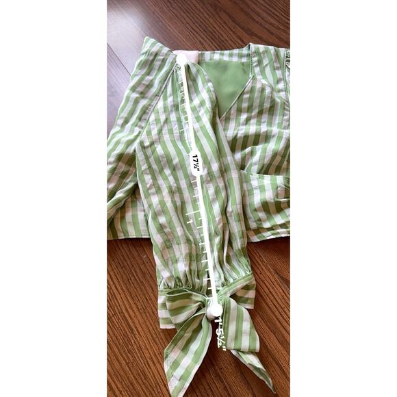 Cinq à Sept Flora crop Top green checkered size XS - Picture 6 of 9
